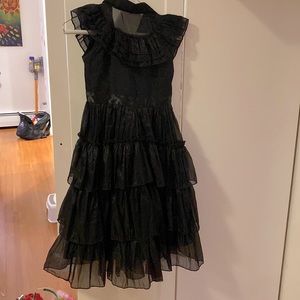 Black ruffled dress